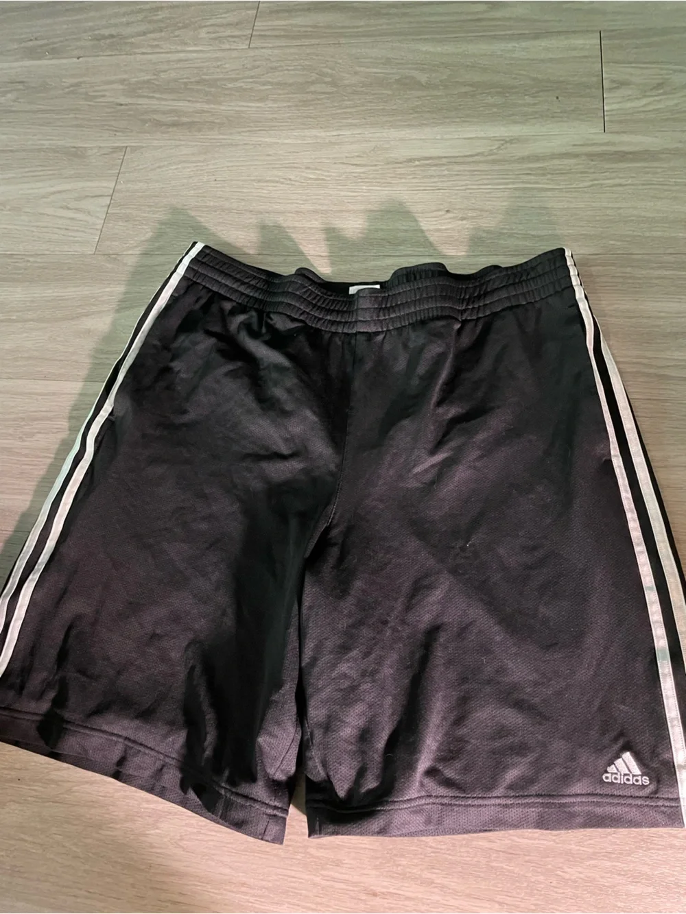 adidas Black Men's Athletic Shorts with White Side Stripes